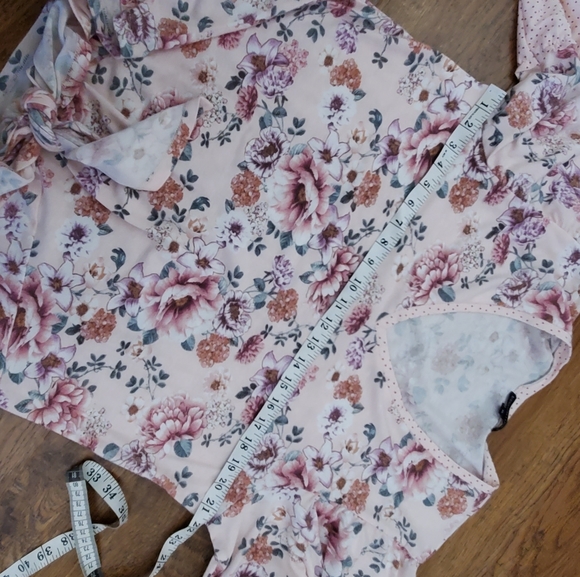 Boutique - Pink Tie Hem soft Flowy Boho Top #1008 - Picture 6 of 6